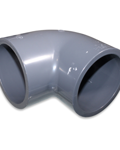 Elbow 90deg PVC 125mm 2x stick-on sleeve PN16